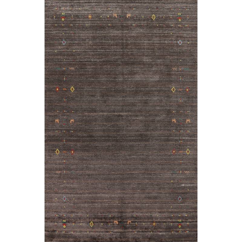 Hand Knotted Oriental 100% Wool Carpet Tribal Tribal Brown Gabbeh Area Rug - 8' 0'' X 4' 9''