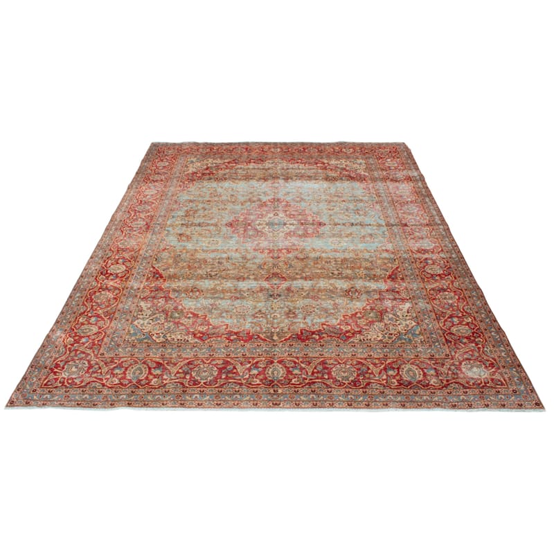 ECARPETGALLERY Hand-knotted Color Transition Blue, Red Wool Rug - 9'7 x 12'7