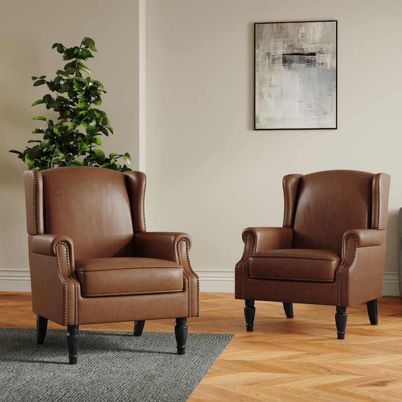 Set of 2 Patterned Upholstered Accent Chair for Living Room