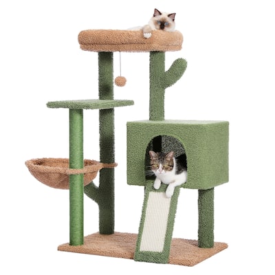 Cat Tree 41 Inches Cactus Cat Tower with Sisal Covered Scratching Post