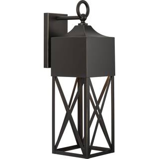 Birkdale Collection One-Light Antique Bronze  Outdoor Wall Lantern - 7 in x 9.5 in x 23.25 in
