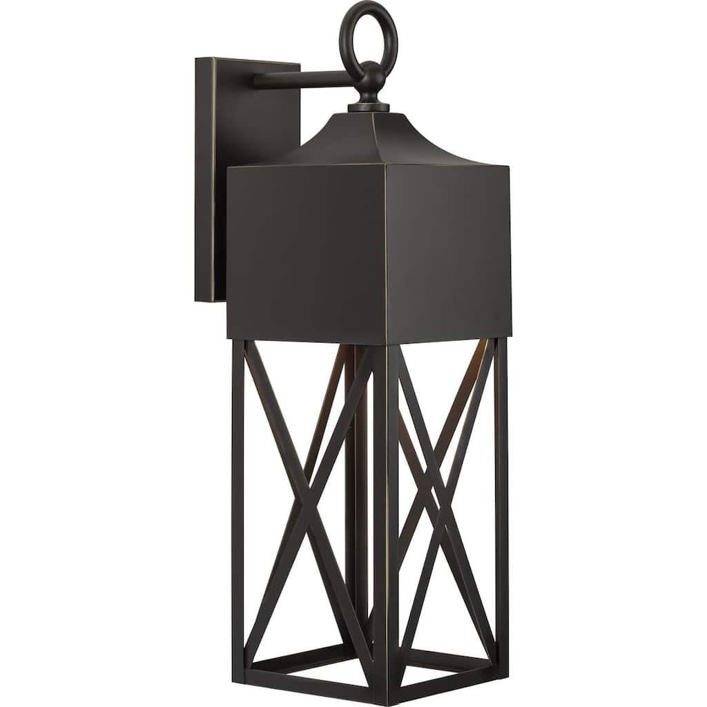 Birkdale Collection One-Light Antique Bronze Outdoor Wall Lantern - 7 in x 9.5 in x 23.25 in