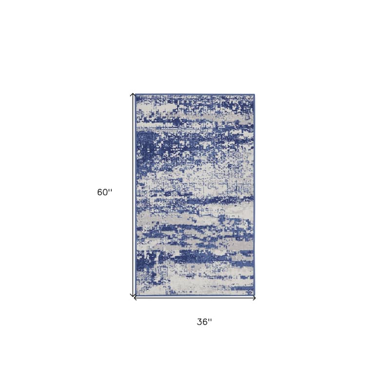 Buyi Power Loomed Abstract Modern Stain Resistant Area Rug By HomeRoots - 60' X '36' X '0.39