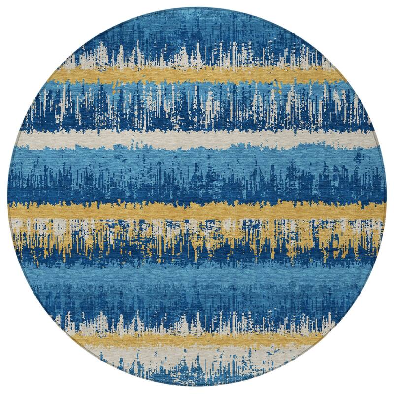 HomeRoots Striped Transitional Rectangle Outdoor Rug