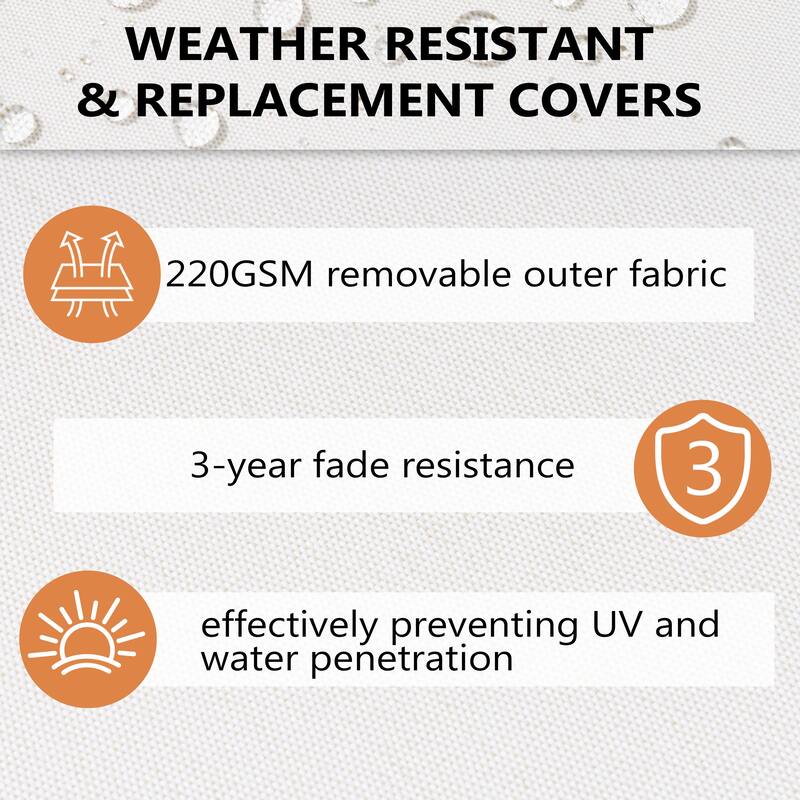 Outdoor Patio Furniture All-Weather Aluminum PE Rattan Wicker Half Round Curved Sofa Sectional Set