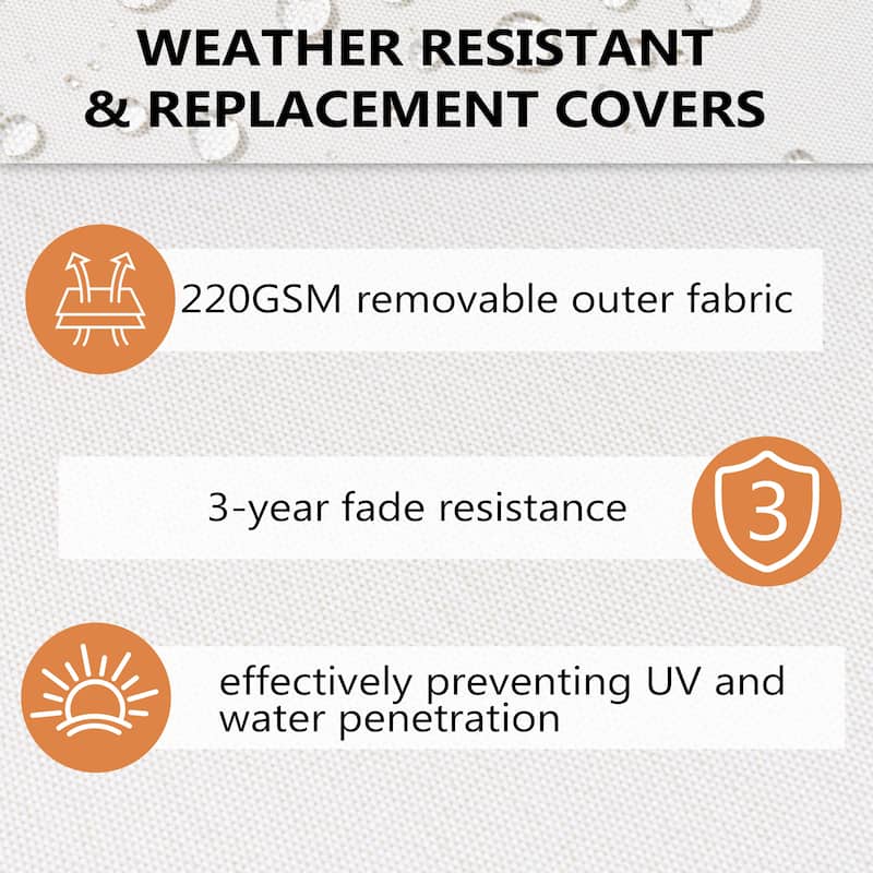 Outdoor Patio Furniture Aluminum PE Rattan Wicker Half Round Curved Sofa Sectional Set