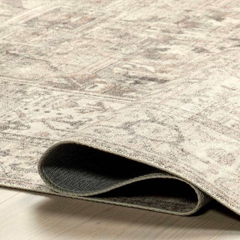 Nuloom Brielle SpinClean Machine Washable Vintage Medallion Area Rug