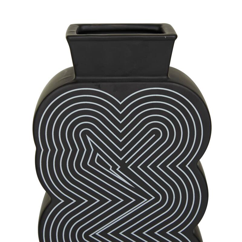 Ceramic Vase - Set of 2 Black - CosmoLiving by Cosmopolitan - 3"W x 5"L x 12"H