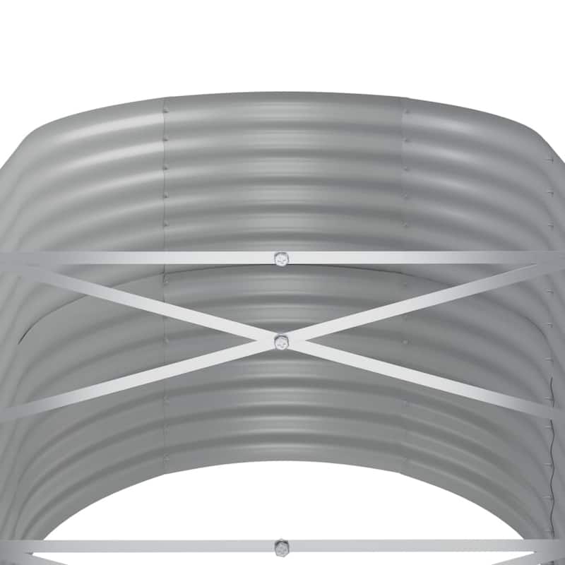 vidaXL Raised Garden Bed Raised Flower Bed Galvanized Steel Outdoor Planter