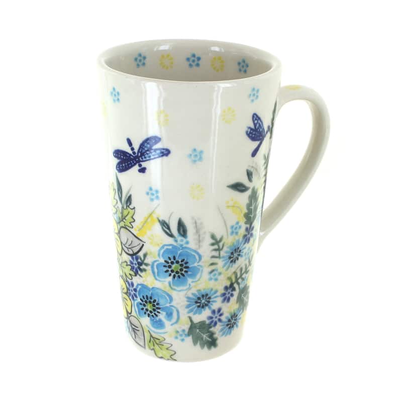Blue Rose Polish Pottery 468 Vena Large Coffee Mug - Alyssa