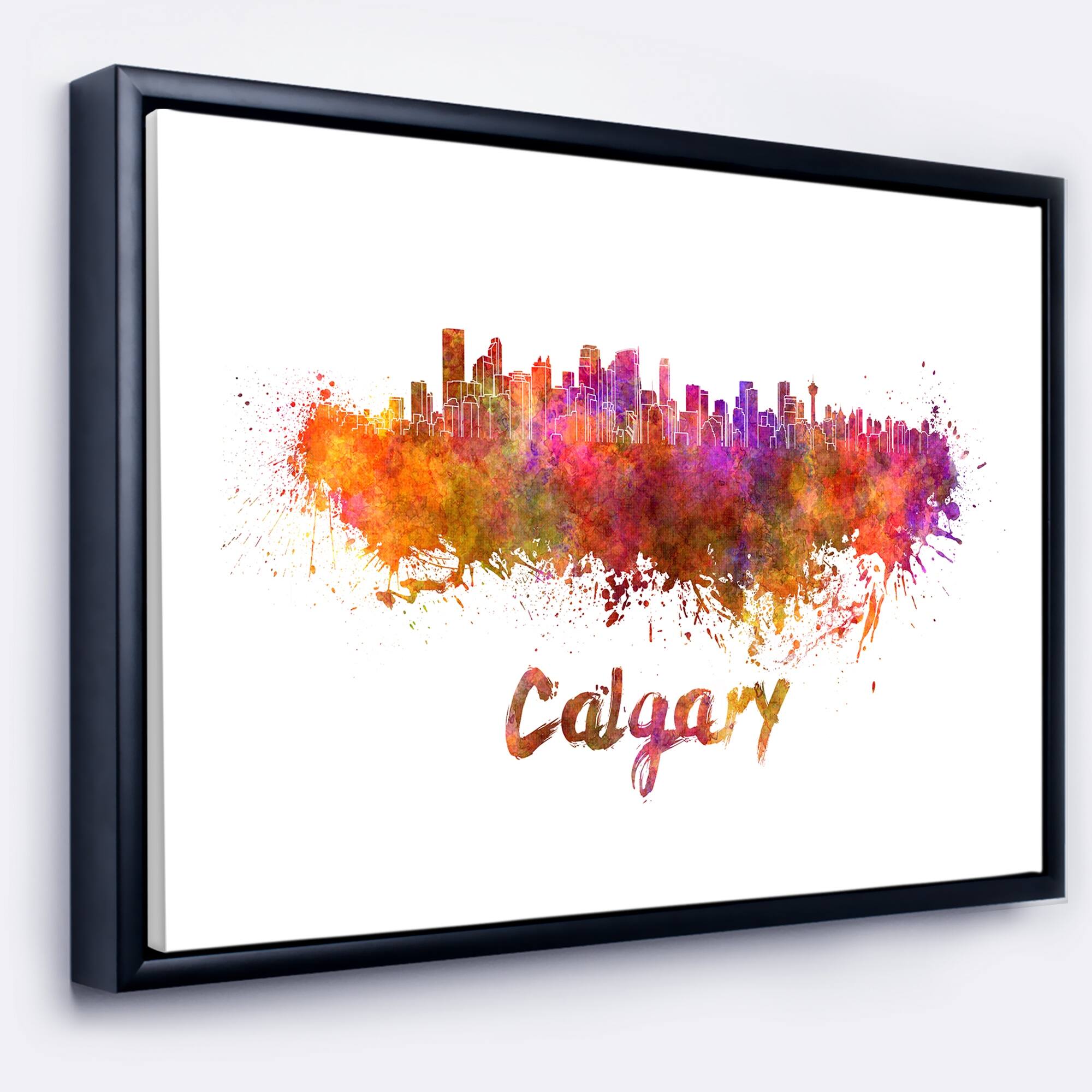 Designart "Calgary Skyline" Cityscape Framed Canvas Artwork Print Bed Bath & Beyond 18951851