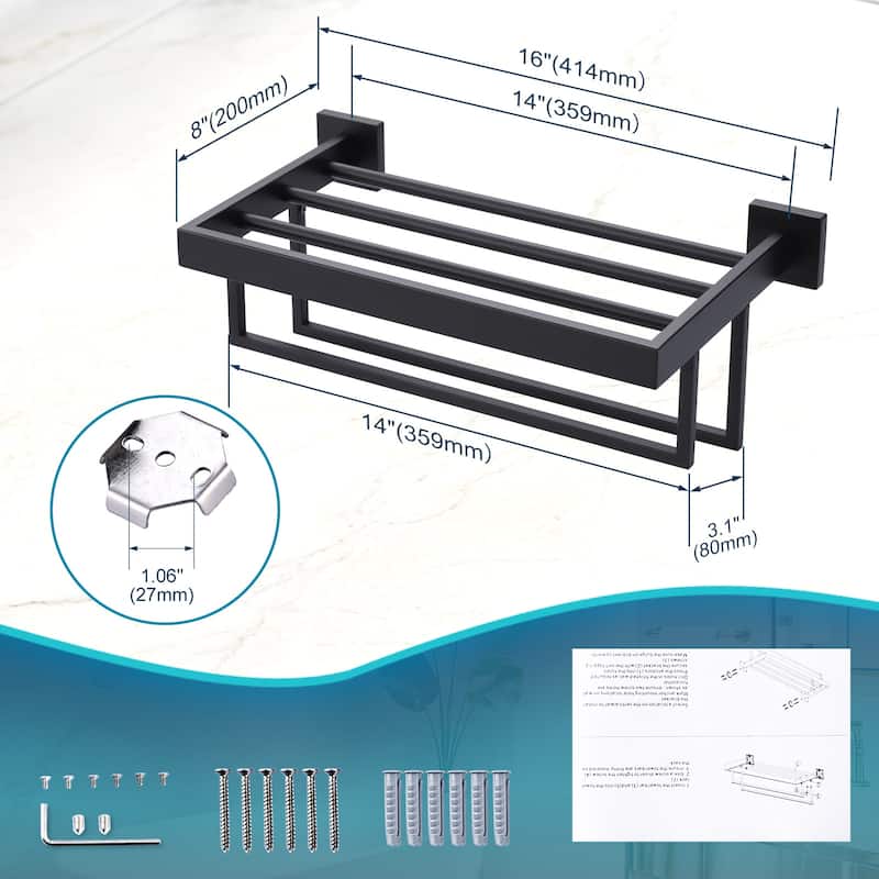 WOWOW 2-Tier Stainless Steel Bath Towel Rack