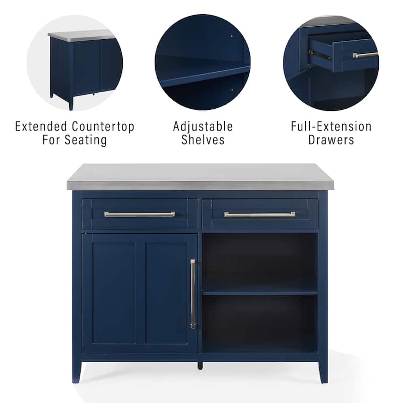 Crosley Silvia Stainless Steel Top Kitchen Island