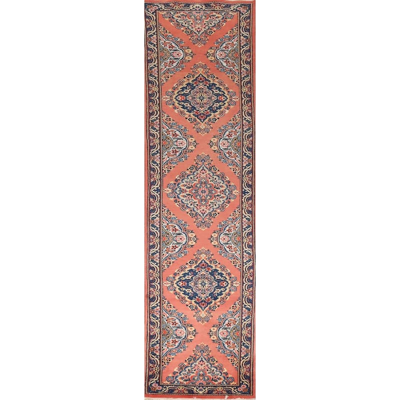 Floral Sarouk Persian Runner Rug Hand-Knotted Wool Carpet - 2'5"x 12'1"
