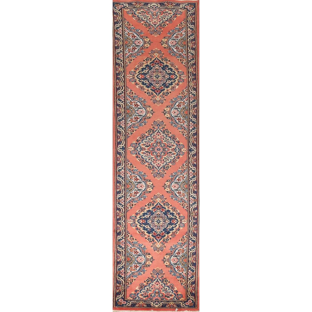 Floral Sarouk Persian Runner Rug Hand-Knotted Wool Carpet - 2'5"x 12'1"