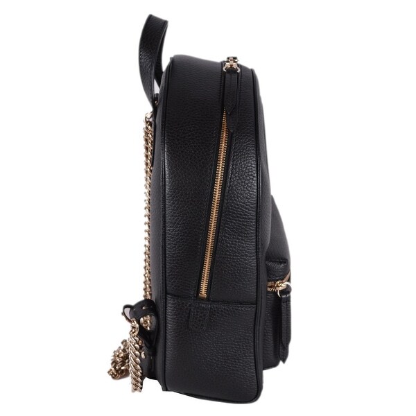 gucci pebbled calfskin soho chain backpack black