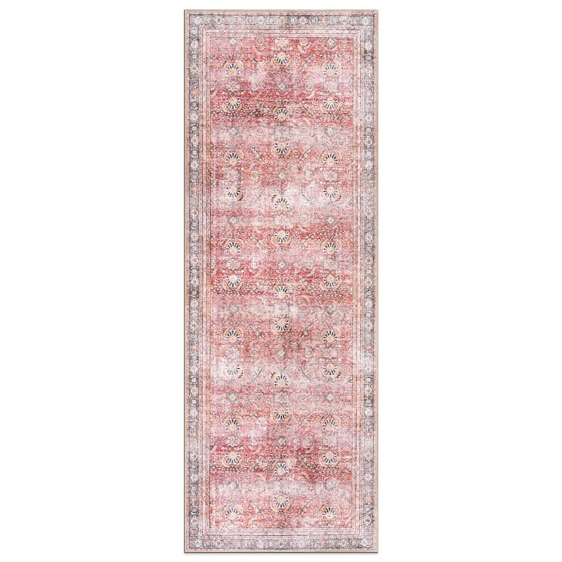 World Rug Gallery Vintage Inspired Machine Washable Non Slip Area Rug
