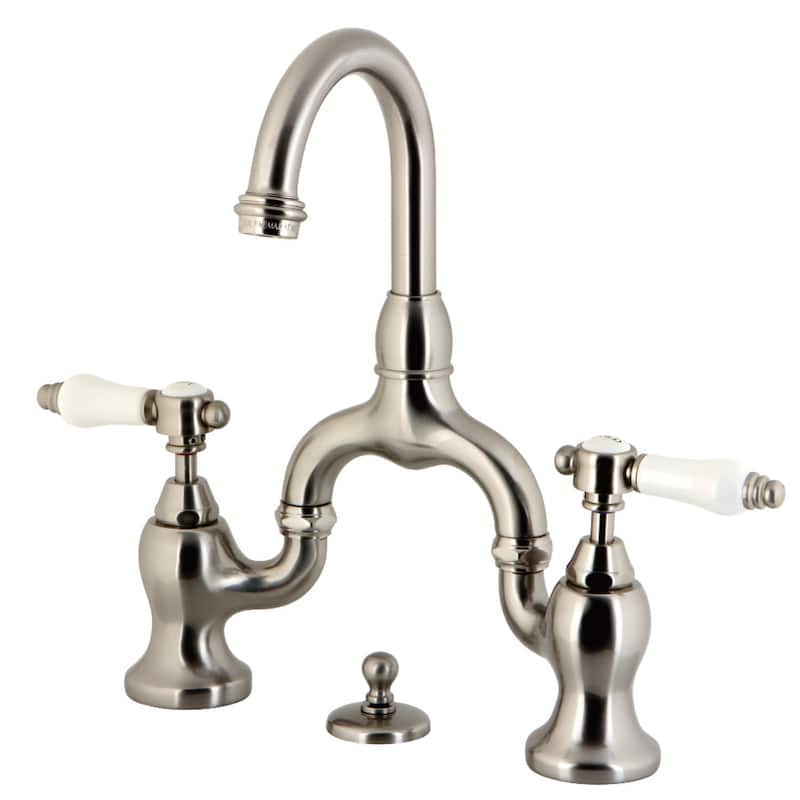 Kingston Brass KS799.BPL Bel-Air 1.2 GPM Deck Mounted Bridge Bathroom - Brushed Nickel
