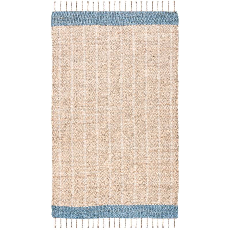 SAFAVIEH Handmade Cape Cod Senada Jute Tassel Rug - 6' Square - Grey/Natural