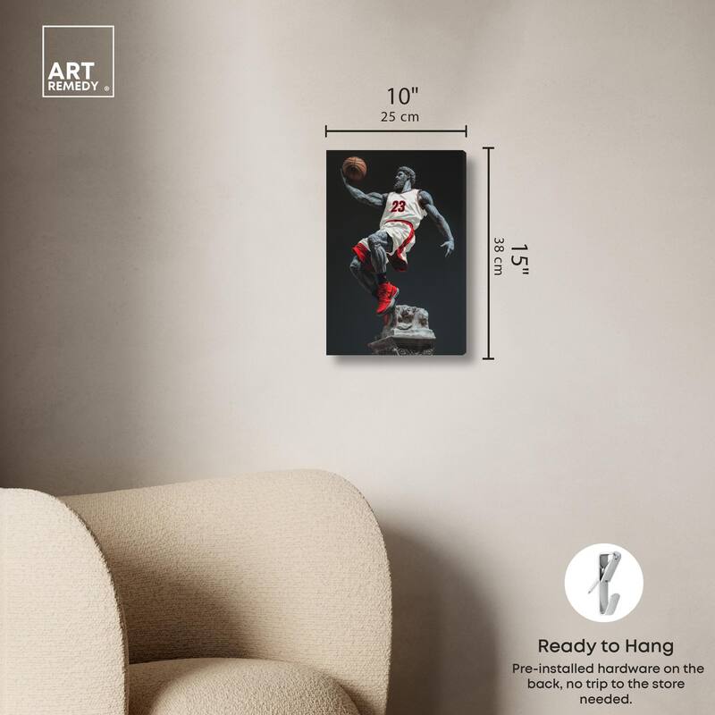 Basketball White Uniform Canvas by Art Remedy, Gallery Wrapped