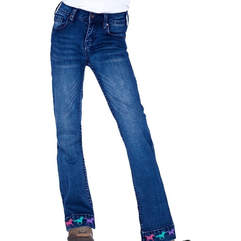Shop Cowgirl Tuff Western Denim Jeans Girls Ride Fast Dark Wash Dark Wash Overstock 30051888