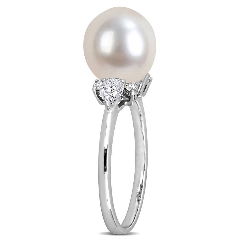 Miadora Cultured Freshwater Pearl and Gemstone Ring White or Yellow 14k Gold