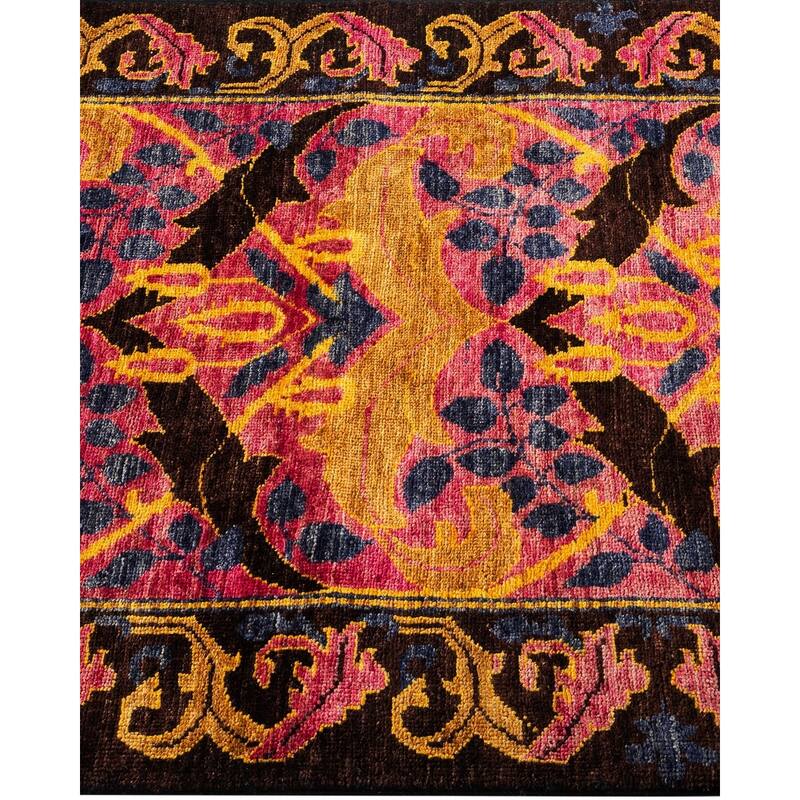 Overton Hand Knotted Wool Vintage Inspired Modern Contemporary Arts & Crafts Multi Runner Rug - 2' 7" x 10' 2"