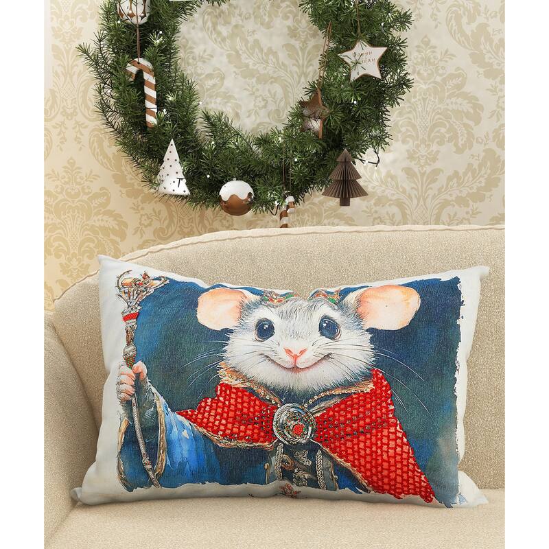 Vibhsa Mouse King Christmas Pillow 14" x 24"