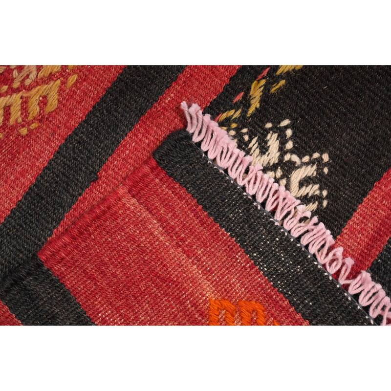 Hand Woven Oriental 100% Wool Carpet Southwestern Tribal Multi-Colored Kilim Area Rug - 9' 10'' X 6' 4''