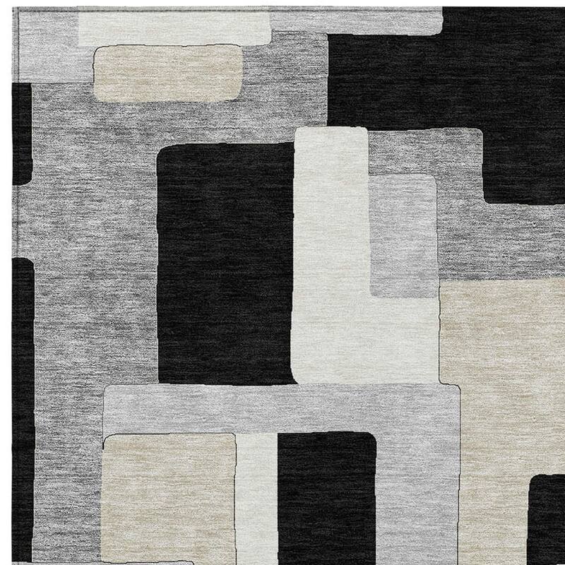 HomeRoots Geometric Transitional Rectangle Outdoor Rug