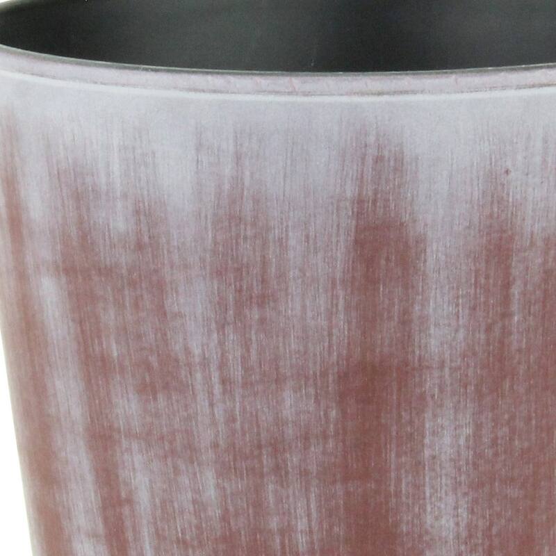 HomeRoots 6" Brown and Ivory Abstract Recycled Plastic Indoor Outdoor Round Nursery Pot