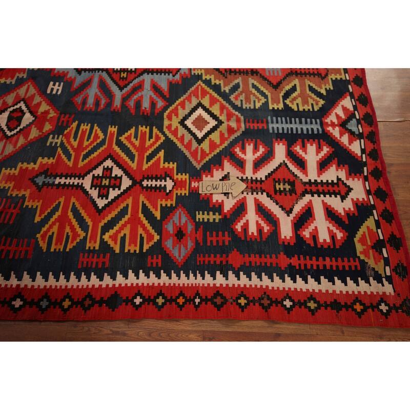 Vegetable Dye Shirvan Antique Area Rug Hand-Woven Wool Carpet - 5'6" x 11'5"