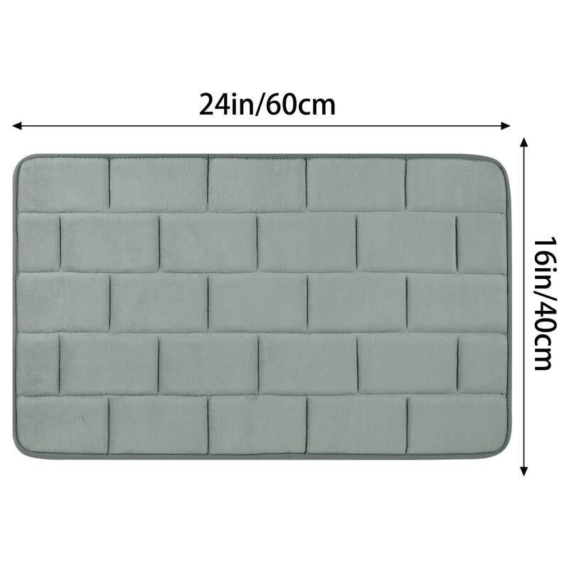 Memory Foam Bath Mat, Soft Absorbent Bathroom Rug Non-Slip Dry Fast