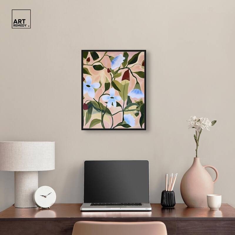 Bold Peach Petal Motif Canvas by Art Remedy