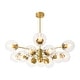 preview thumbnail 6 of 14, Glam 2-Tier Clear Ribbed Glass Bubble Sputnik Chandelier 35.4in