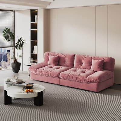 105'' Modern Sanded Velvet Cloud Loveseat Sofa Sectional Couch for Living Room