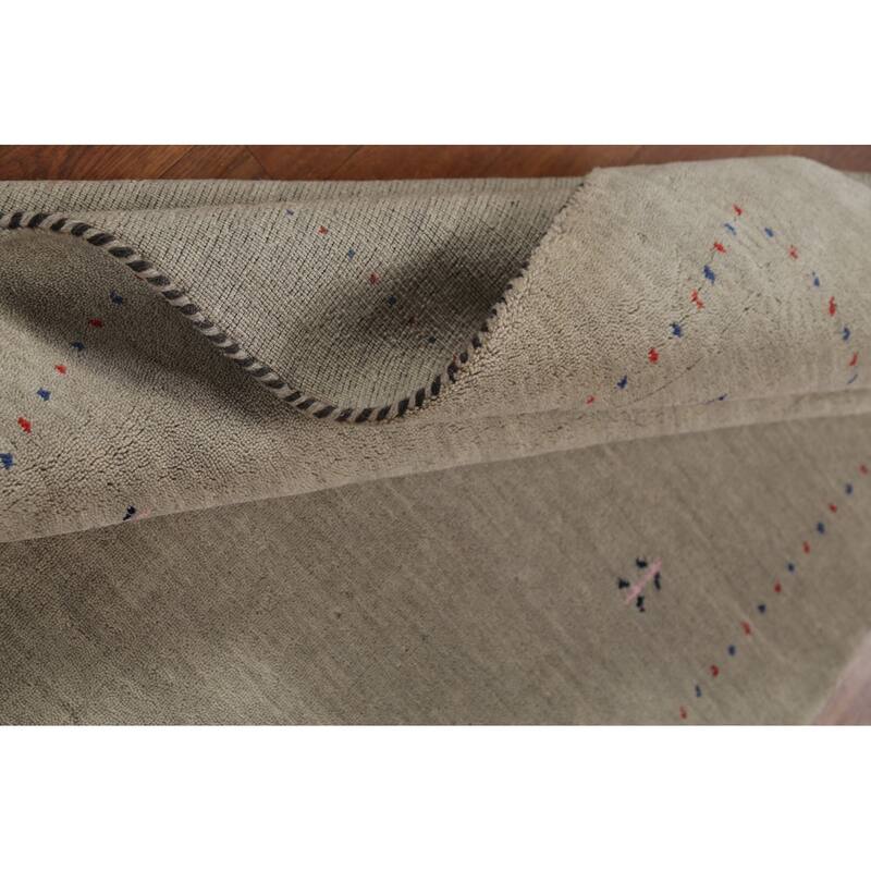Gabbeh Indian Accent Rug Handmade Oriental Beige Wool Carpet - 3'11"x 5'9"