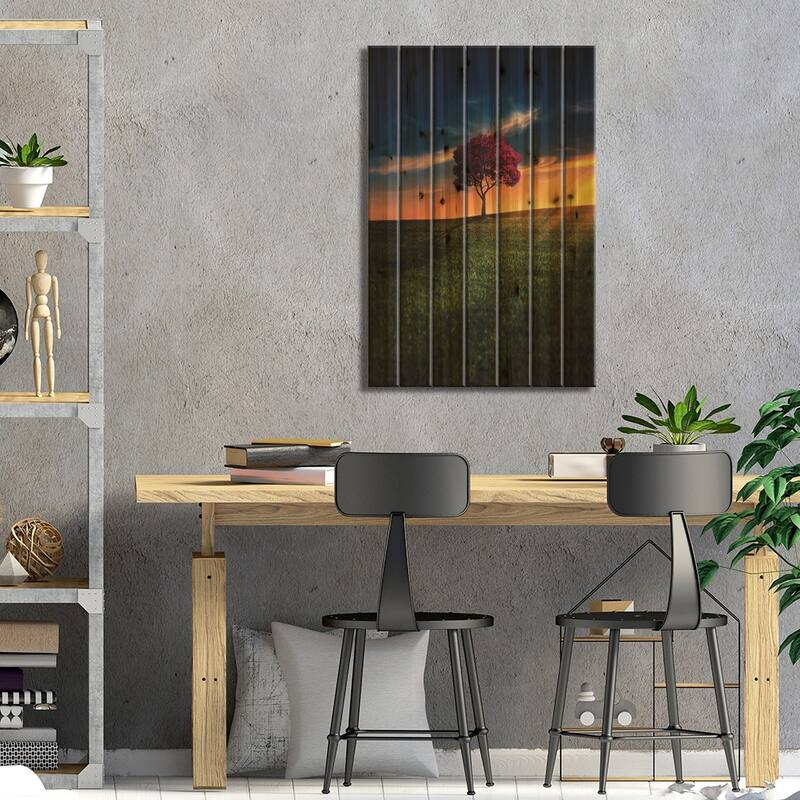 Awesome Solitude Print On Wood by Bess Hamiti - Multi-Color