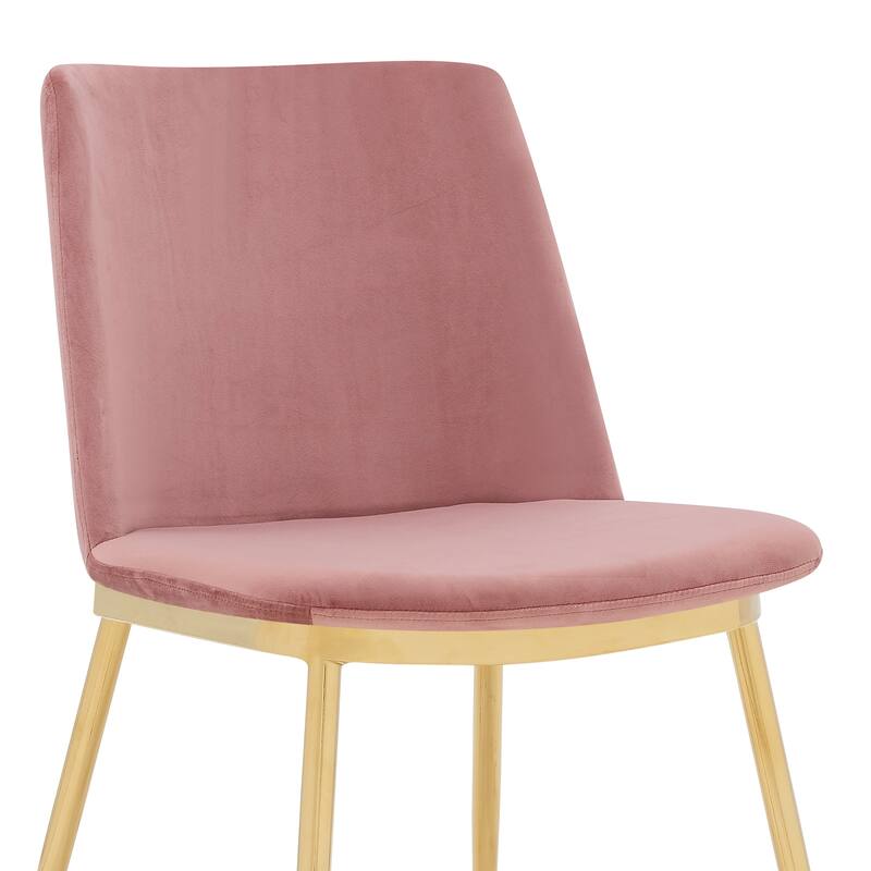 Messina Retro Velvet Dining Chairs with Gold Legs - Set of 2