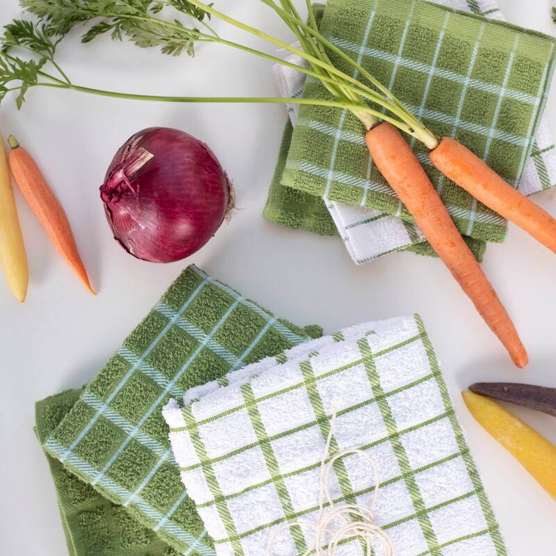 RITZ Cotton Terry Check Kitchen Towels (Set of 3)