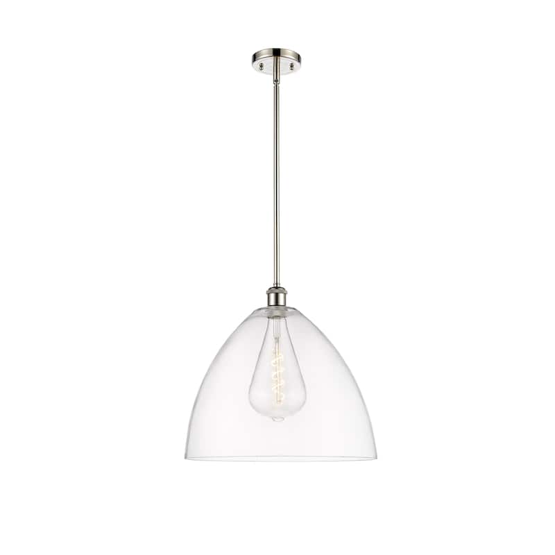 Innovations Lighting Bristol Glass 1 Light 16" Pendant - Clear/Polished Nickel