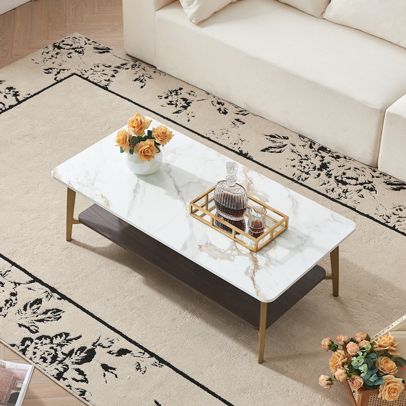 GDF Studio - Neron Modern Wood Coffee Table with Metal Frame