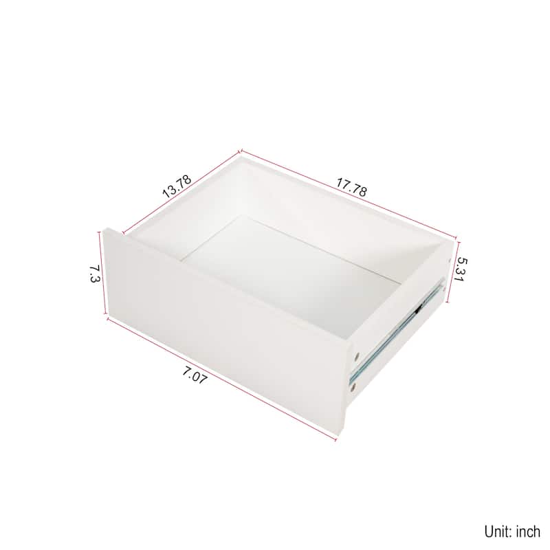 Roomfitters L-Shaped Computer Desk with Drawers, Modern Corner Home Office Desk with Reversible Storage Cabinet, White