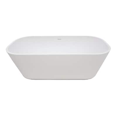 Kingston Brass Arcticstone 65" Free Standing Solid Surface Soaking Tub