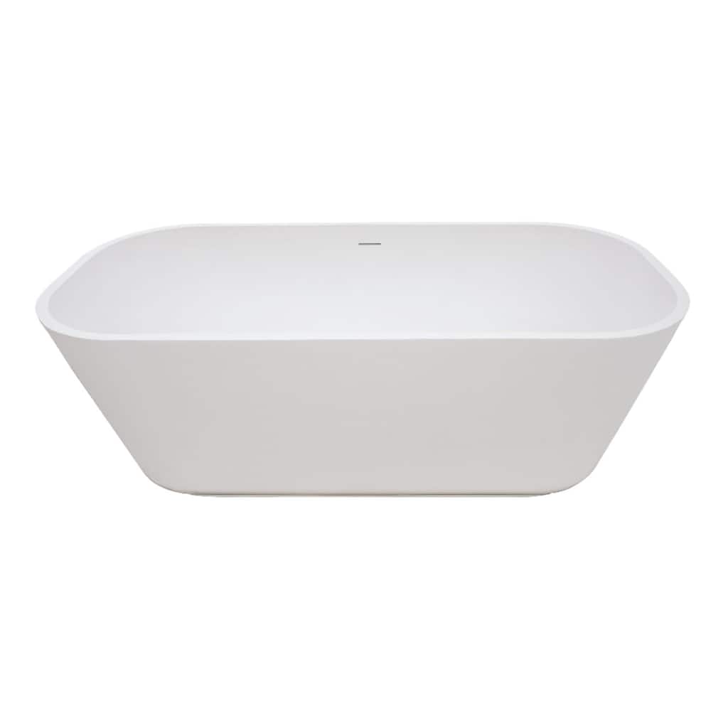 Kingston Brass Arcticstone 65" Free Standing Solid Surface Soaking Tub