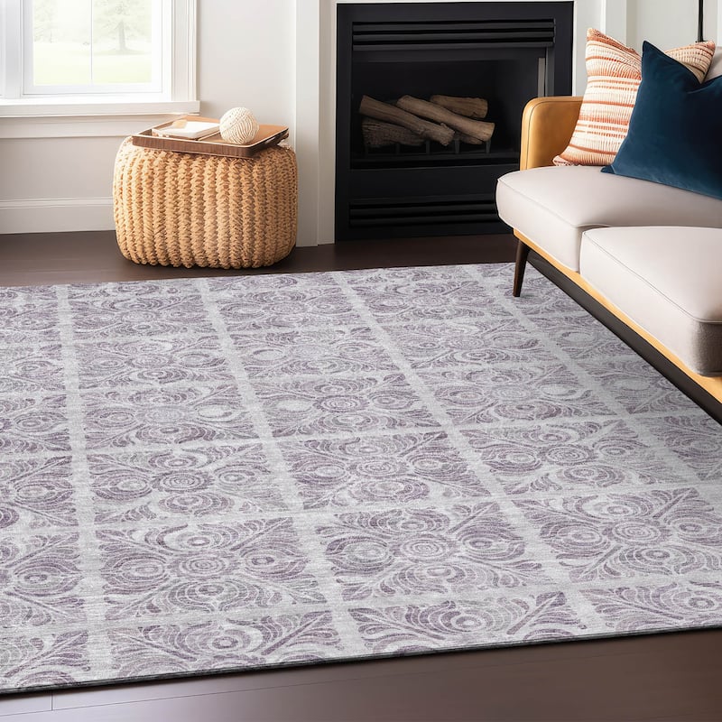 Machine Washable Indoor/ Outdoor Chantille Mosaic Rug