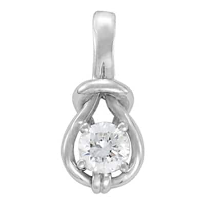 1/2ct Love Knot Round Solitaire Diamond Pendant