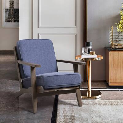 Pellebant Modern Upholstered Accent Chair Oak Armchair