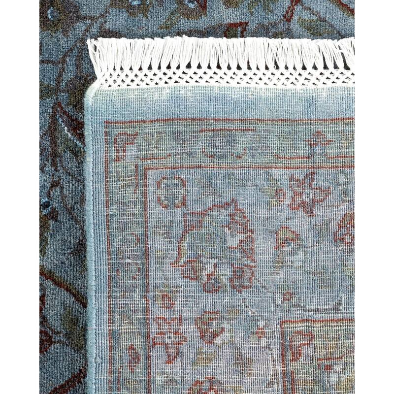 Overton Hand Knotted Wool Vintage Inspired Modern Contemporary Overdyed Gray Area Rug - 4' 1" x 6' 6"