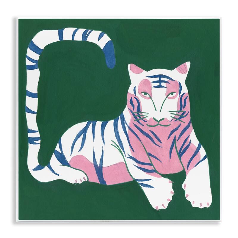 Stupell Modern Tiger with Curved Tail Wall Plaque Art Design By Melissa Wang - 12 x 12